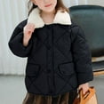 thumbnail image 1 of Odeerbi Toddler Boys Girls Winter Padded Coat Children's Winter Cotton Clothing Wool Collar Thickened Warm Jacket Black 3-4 Years, 1 of 5