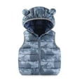 thumbnail image 1 of Odeerbi Toddler Boys Girls Winter Thermal Hooded Puffer Vest Tie-dye Lightweight Down Gilet Vest Outerwear Warm Waistcoat Chid Baby Clothes Gray, 1 of 2