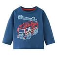 thumbnail image 1 of Odeerbi Toddler Boys Long Sleeve T-Shirts Fall Winter Cartoon Printed Cotton Base Tops Children's Cute Prints Shirts Crewnecks Tops Dressy Casual Blouses Clothes Navy, 1 of 5