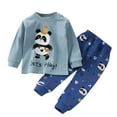 thumbnail image 1 of Odeerbi Toddler Boys Pajama Sets Soft Cotton Long Johns Cartoon Printed Base Layer Set Children's Thermal Underwear Set New Fashion Casual Printed Outfit Set Baby Home Clothes Blue, 1 of 3