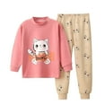 thumbnail image 1 of Odeerbi Toddler Boys Spring Fall Outfits Cartoon Print Cotton Pajama Sets 2-16 Years Kids Thin Tops Jogger Pants Two Piece Set Sleepwear Lounge Sets Toddler Clothes Watermelon Red, 1 of 3