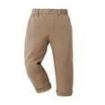 thumbnail image 1 of Odeerbi Toddler Boys Suit Pants Solid Color Dress Pants Toddler Kids Fashion Cute Stripe Casual School Uniform Pants Trousers Toddler Clothes Khaki, 1 of 4