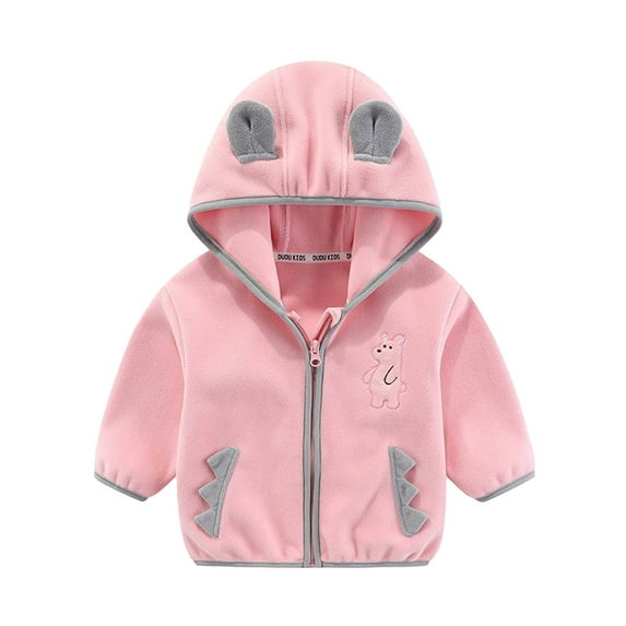 Odeerbi Toddler Boys Sweatshirt Full Zip Sports Jacket Fashion Winter Warm Long Sleeve Hooded Zipper Coat Jacket Pink