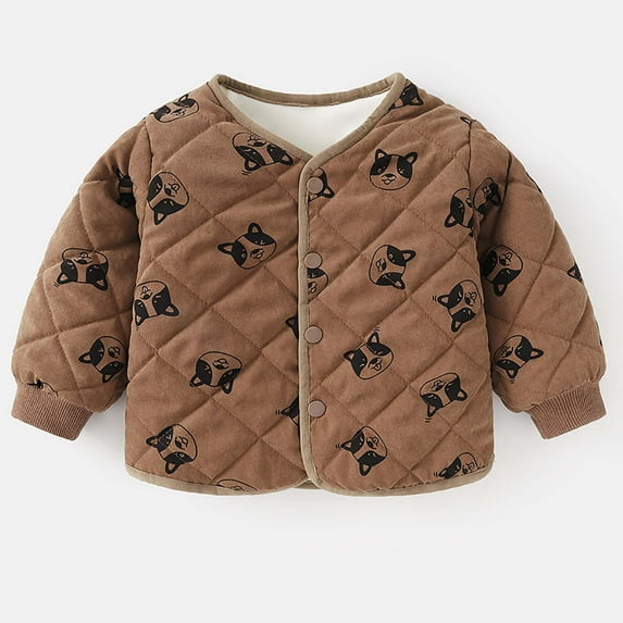 Odeerbi Toddler Boys Winter Coat Fleece Lined Quilted Puffer Jacket Thermal Padded Coats Baby Outerwear Thick Velvet Cotton Coat Childrens Warm Clothes Toddler Clothes Khaki