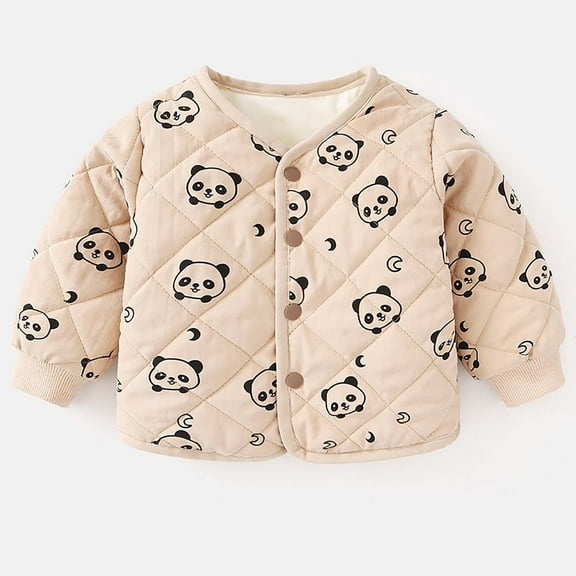 Odeerbi Toddler Boys Winter Coat Fleece Lined Quilted Puffer Jacket Thermal Padded Coats Baby Outerwear Thick Velvet Cotton Coat Childrens Warm Clothes Toddler Clothes Beige