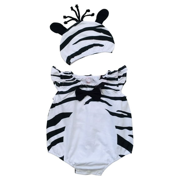 Odeerbi Toddler Bubble Romper Newborn Baby Girls Boys Bodysuit Summer Sleeveless One-piece Cartoon Jumpsuit With Hat White