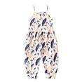 thumbnail image 1 of Odeerbi Toddler Cute Floral One Piece Romper Kids Boys Girls Summer 2025 Fashion Flowers Print Suspenders Jumpsuit Beige, 1 of 9