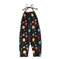thumbnail image 1 of Odeerbi Toddler Cute Floral One Piece Romper Kids Boys Girls Summer 2025 Fashion Flower Print Lacing Jumpsuit Black, 1 of 9