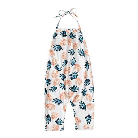 Odeerbi Toddler Cute Floral One Piece Romper Kids Boys Girls Summer 2025 Fashion Flower Print Lacing Jumpsuit White