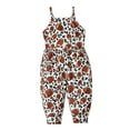thumbnail image 1 of Odeerbi Toddler Cute Floral One Piece Romper Kids Boys Girls Summer 2025 Fashion Print Suspenders Jumpsuit Coffee, 1 of 9