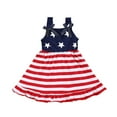 thumbnail image 1 of Odeerbi Toddler Dress Girls Independence Day Summer Dress Baby Clothes American Flag Striped Star PrintSleeveless Dress Red, 1 of 9