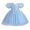 thumbnail image 1 of Odeerbi Toddler Dress Kids Girls Princess Dresses Tulle Dress Middle-aged Children's Sleeveless Embroidery Mesh Gauze Dress Blue, 1 of 9