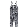 thumbnail image 1 of Odeerbi Toddler Floral Romper Kids Girls Summer Fashion 2025 Casual Printing Sleeveless Strap Jumpsuit Black, 1 of 4