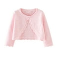 thumbnail image 1 of Odeerbi Toddler Girls Bolero Cardigan Cropped Shrugs Knit Cover Up Kids Baby Fashion Cute Solid Color Long Sleeve Thin Style Button Cardigan Sweater Toddler Clothes Pink, 1 of 8