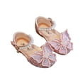 thumbnail image 1 of Odeerbi Toddler Girls Bow Princess Sandals Baby Soft Sole Princess Shoes Bright Diamond Bow Dance Performance Shoes Pink 2-3 Years, 1 of 9