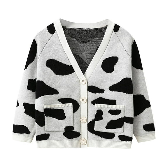 Odeerbi Toddler Girls Cardigan Sweater Cute Knit Sweater Cardigan Children's New Fashion Spring Fall Knitted Cardigan Tops White