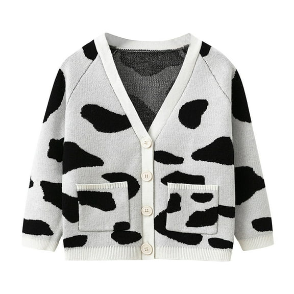 Odeerbi Toddler Girls Cardigan Sweater Cute Knit Sweater Cardigan Children's New Fashion Spring Fall Knitted Cardigan Tops White