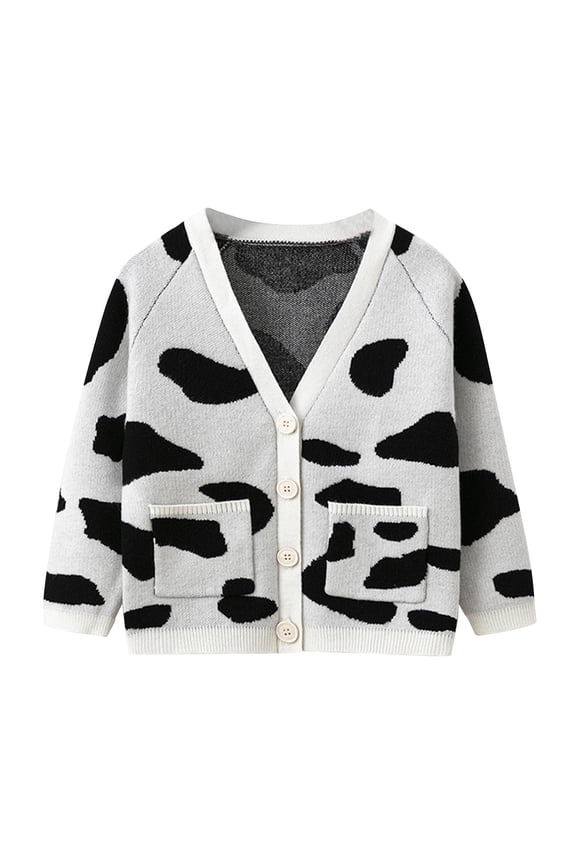 Toddler Girls Cardigan Sweater Cute Knit Sweater Cardigan Children's New Fashion Spring Fall Knitted Cardigan Tops White