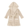 thumbnail image 1 of Odeerbi Toddler Girls Christmas Bathrobes Kids Soft Hooded Sleepwear Thick Warm Night-robe Christmas Winter Solid Color 2024 Long Sleeved Home Wear Baby Clothes Bathrobe Khaki 1-2 Years, 1 of 3