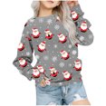 thumbnail image 1 of Odeerbi Toddler Girls Christmas Crewneck Sweatshirts Fall Winter Pullover Sweatshirt Christmas Printed Long Sleeve Sweatshirt Toddler Clothes Gray, 1 of 5