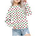 thumbnail image 1 of Odeerbi Toddler Girls Christmas Crewneck Sweatshirts Fall Winter Pullover Sweatshirt Christmas Printed Long Sleeve Sweatshirt Toddler Clothes Red, 1 of 5