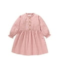 thumbnail image 1 of Odeerbi Toddler Girls Cotton Dress Princess Dress Long Sleeve Round Neck Dress Children Printed Dress Pink, 1 of 6