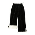 thumbnail image 1 of Odeerbi Toddler Girls Cotton Pants Winter Thermal Fleece Trousers Unisex Toddler Cute Jogger Pants Kids Cotton Elastic Waist Winter Baby Sweatpants Black 5-6 Years, 1 of 1