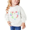 thumbnail image 1 of Odeerbi Toddler Girls Crewneck Sweatshirts Pullover Sweatshirts Children's Fall Winter Sweatshirt Heart Print Long Sleeve Sweater Top White, 1 of 5