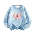 thumbnail image 1 of Odeerbi Toddler Girls Crewneck Sweatshirts Tie-dye Pullover Sweatshirts Tie-dye Printed Winter Round Neck Long Sleeve Base Shirt Children Clothing Light Blue, 1 of 4