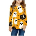 thumbnail image 1 of Odeerbi Toddler Girls Fall Winter Basic Layering T-Shirt Halloween Basic Tees 3-14 Years Kids Long Sleeve Shirt Halloween Pullover Base Layer Shirts Toddler Clothes Yellow, 1 of 6