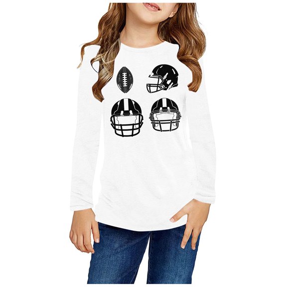 Odeerbi Toddler Girls Fall Winter Basic Layering T-Shirt Halloween Basic Tees 3-14 Years Kids Long Sleeve Shirt Halloween Pullover Base Layer Shirts Toddler Clothes White