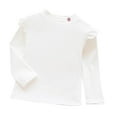 thumbnail image 1 of Odeerbi Toddler Girls Fall Winter Thermal Basic Layering T-Shirt Ruffle Sleeve Basic Tees Solid Color Long Sleeve Shirt Base Layer Undershirt Toddler Clothes, 1 of 4