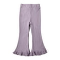 thumbnail image 1 of Odeerbi Toddler Girls Flare Pants Ruffle Hem Cotton Pants Cute Sweet Elasticity Flared Trousers Toddler Kids Baby 2025 Fashion Leggings Purple 2-3 Years, 1 of 4