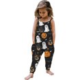 thumbnail image 1 of Odeerbi Toddler Girls Halloween Sleeveless Jumpsuit Strap Romper Kids Comfortable Cute Halloween Print Suspenders Leisure Long Pants Toddler Clothes Black, 1 of 6