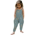 thumbnail image 1 of Odeerbi Toddler Girls Halloween Sleeveless Jumpsuit Strap Romper Kids Comfortable Cute Halloween Print Suspenders Leisure Long Pants Toddler Clothes Dark Blue, 1 of 6