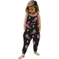 thumbnail image 1 of Odeerbi Toddler Girls Halloween Sleeveless Jumpsuit Strap Romper Kids Comfortable Cute Halloween Print Suspenders Leisure Long Pants Toddler Clothes Black, 1 of 6