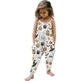 thumbnail image 1 of Odeerbi Toddler Girls Halloween Sleeveless Jumpsuit Strap Romper Kids Comfortable Cute Halloween Print Suspenders Leisure Long Pants Toddler Clothes White, 1 of 6