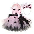 thumbnail image 1 of Odeerbi Toddler Girls Halloween Tulle Tutu Dress with Headband Set Party Color Block Halter Dress, 1 of 7