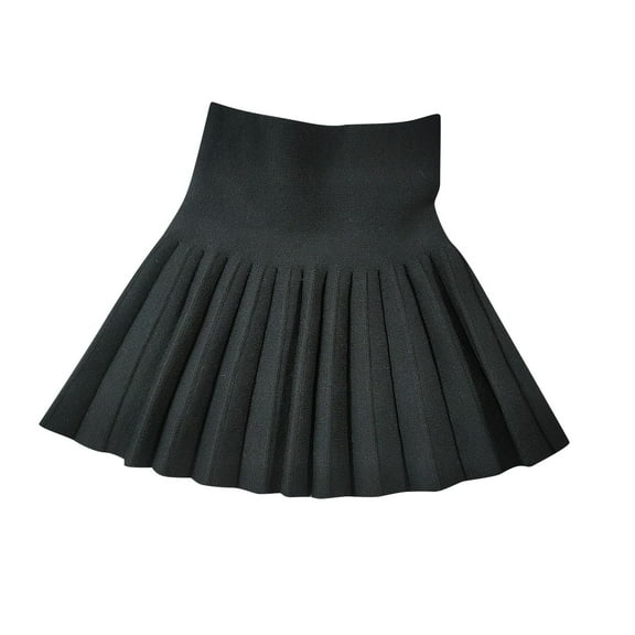 Odeerbi Toddler Girls High Waisted Pleated Skirt Fashion Summer New Printing A-line Princess Dress Lovely Half Skirt Black