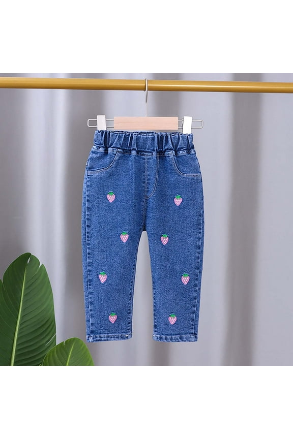 Toddler Girls Jeans Loose Denim Pants New Spring Style Jeans Pants Children Baby Clothes Blue