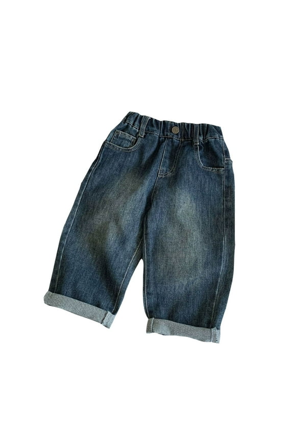 Toddler Girls Jeans Stretch Denim Pants Children Long Jean Pants Loose Casual Outerwear Pants Toddler Clothes Navy