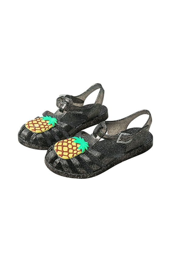 Toddler Girls Jelly Sandals Comfortable Summer Sandals Baby Cute Hollow Out Non-slip Shoes Soft Sole Beach Roman Sandals Pink