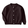 thumbnail image 1 of Odeerbi Toddler Girls Knit Cardigan Sweater Toddler Kids Baby Fashion Cute Color Long Sleeve Thin Style Button Cardigan Coat Brown 4-5 Years, 1 of 3