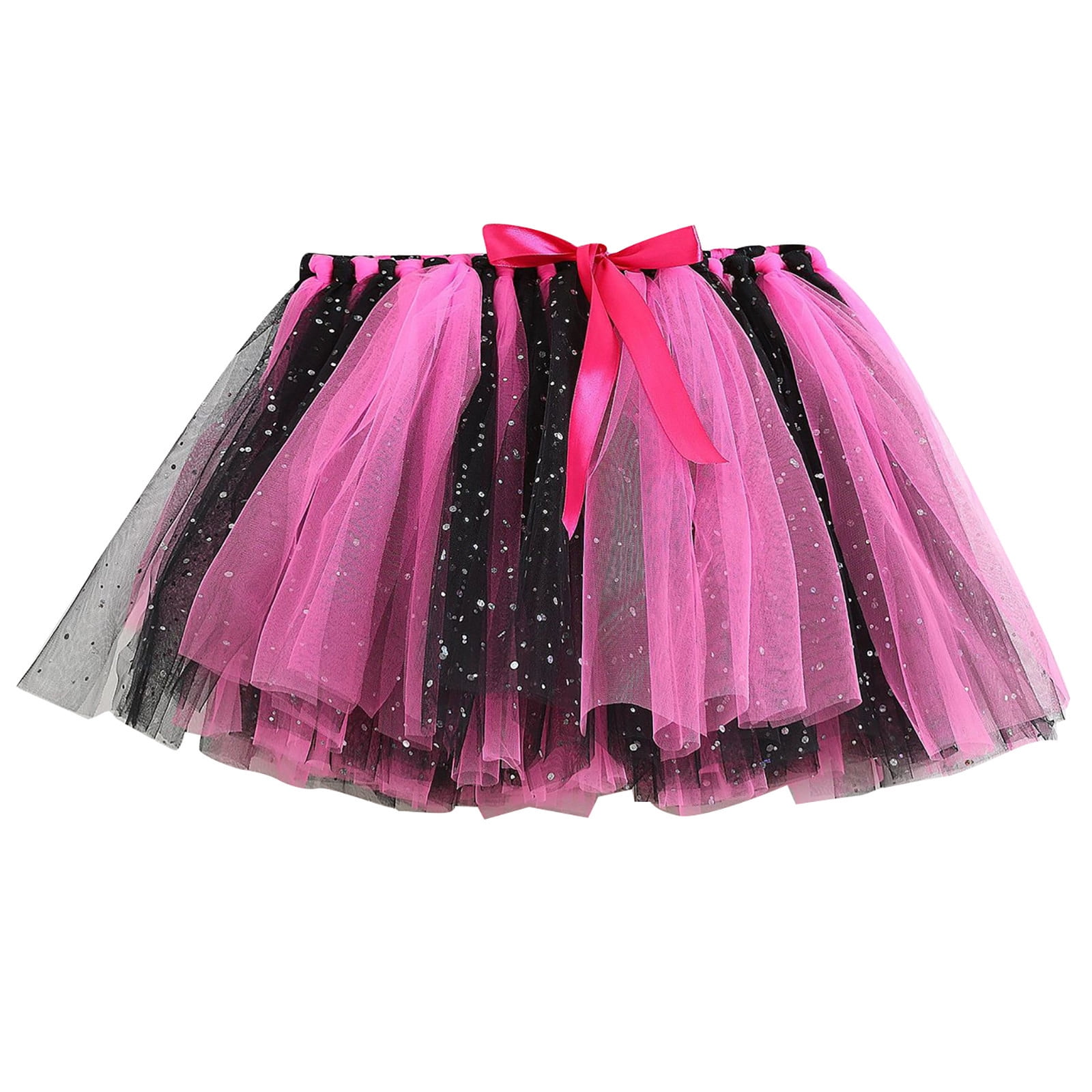 Babyhug Knee Length Tiered Skirt with Bow Toucan Print - Pink