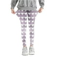 thumbnail image 1 of Odeerbi Kids Girls Leggings Cartoon Print Stretchy Tights Pants High Waist Heart Printed Pants Stretchy Soft Tights Kids Summer School Wearing Purple, 1 of 5