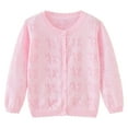 thumbnail image 1 of Odeerbi Toddler Girls Lightweight Cardigan Cotton Shrug Sweater Cropped Knit Outerwear Kids Baby Cute Color Long Sleeve Thin Style Button Cardigan Toddler Clothes Pink, 1 of 6