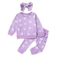 thumbnail image 1 of Odeerbi Toddler Girls Long Johns Thermal Underwear Set Base Layer Set Winter Floral Print Pullover Pajamas Two-Piece Set Long Sleeve Tops Pants Home Clothing Purple, 1 of 7