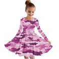 thumbnail image 1 of Odeerbi Toddler Girls Long Sleeve Ballet Skater Dress Camouflage Printed Elastic Twirly A-line Dress School Recital Round Neck Dress Toddler Girls Clothes, 1 of 1
