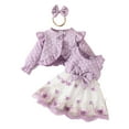 thumbnail image 1 of Odeerbi Toddler Girls Party Floral Tank Dress with Bolero Shrugs Set Butterfly Embroidered Lace Tulle Dress Two Piece Set Cute Long Sleeve Cropped Jacket Dress Set Toddler Girls Clothes, 1 of 7