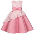 thumbnail image 1 of Odeerbi Toddler Girls Princess Dresses New Gowns Children Bow Birthday Dress Irregular Skirt Flower Party Dresses Pink, 1 of 9